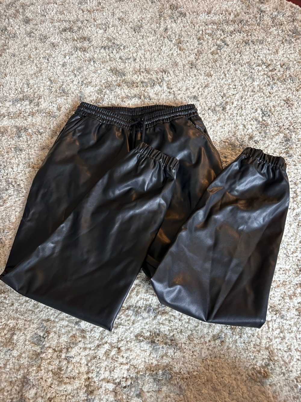H&M Black Faux Leather Hybrid Shorts